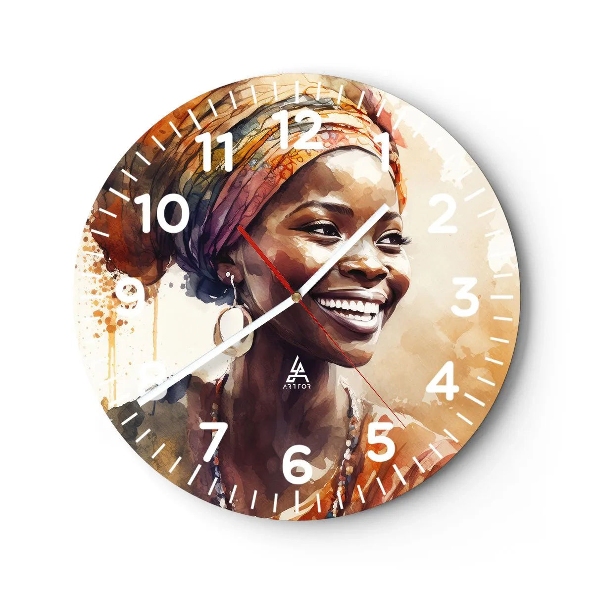 Wandklok - Klok - Afrikaanse koningin - 40x40 cm