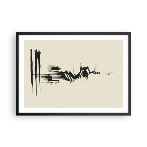 Poster in een zwarte lijst - Overhaaste abstractie - 70x50 cm