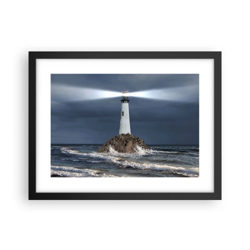 Poster in een zwarte lijst - Hier... hier... hier! - 40x30 cm