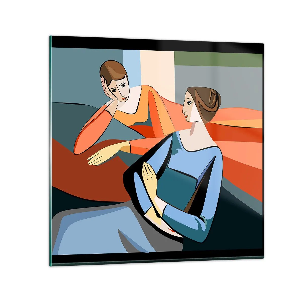 Schilderen op glas - Een moment van vertrouwen - 30x30 cm