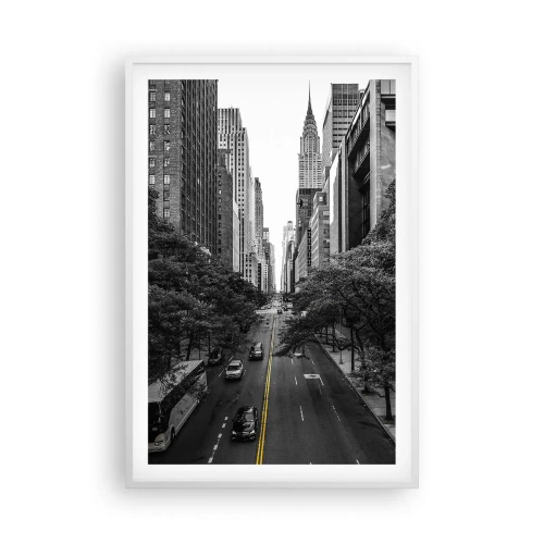 Poster in een witte lijst - New York ochtend - 61x91 cm