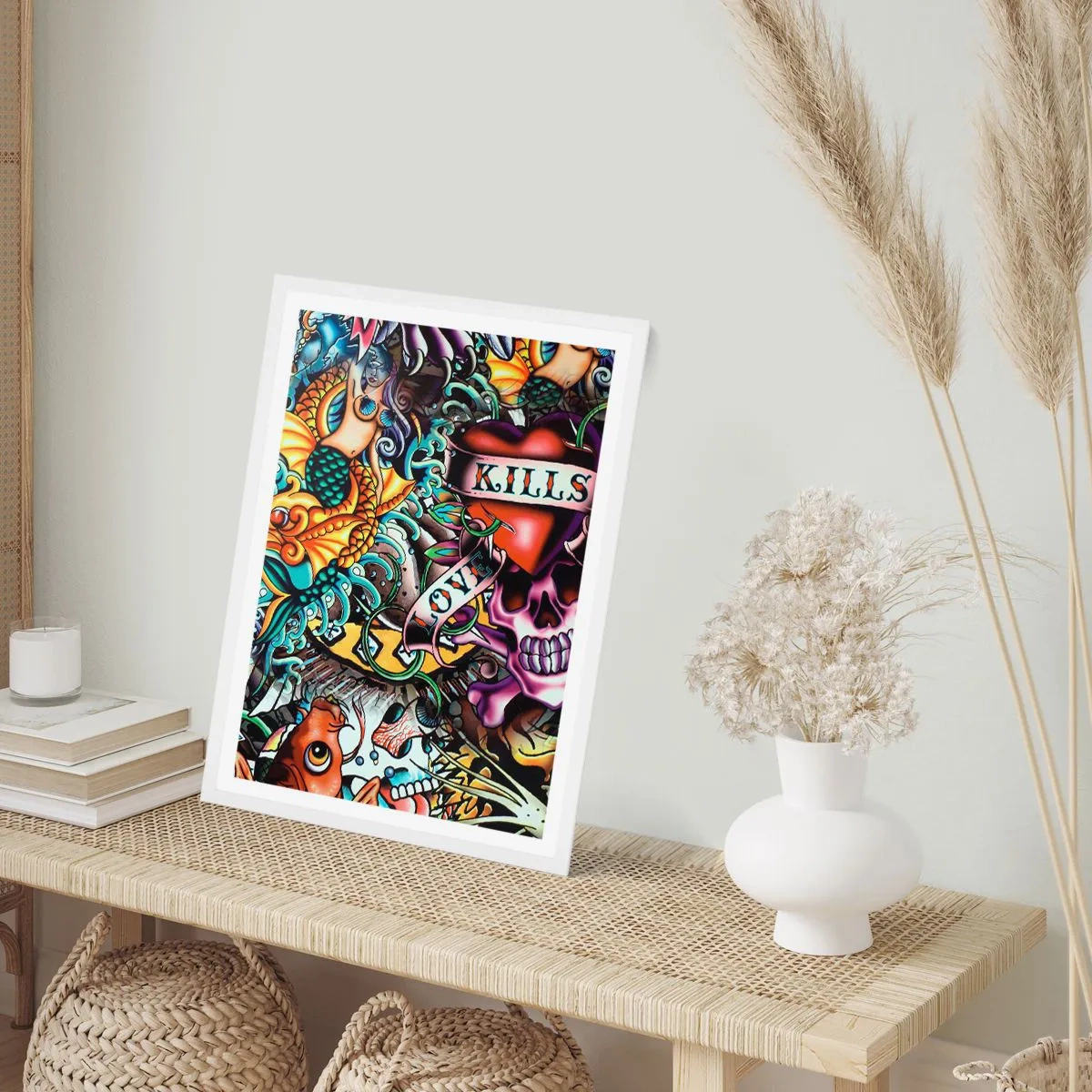 Poster in een witte lijst - De droom van de tatoeëerder - 30x40 cm