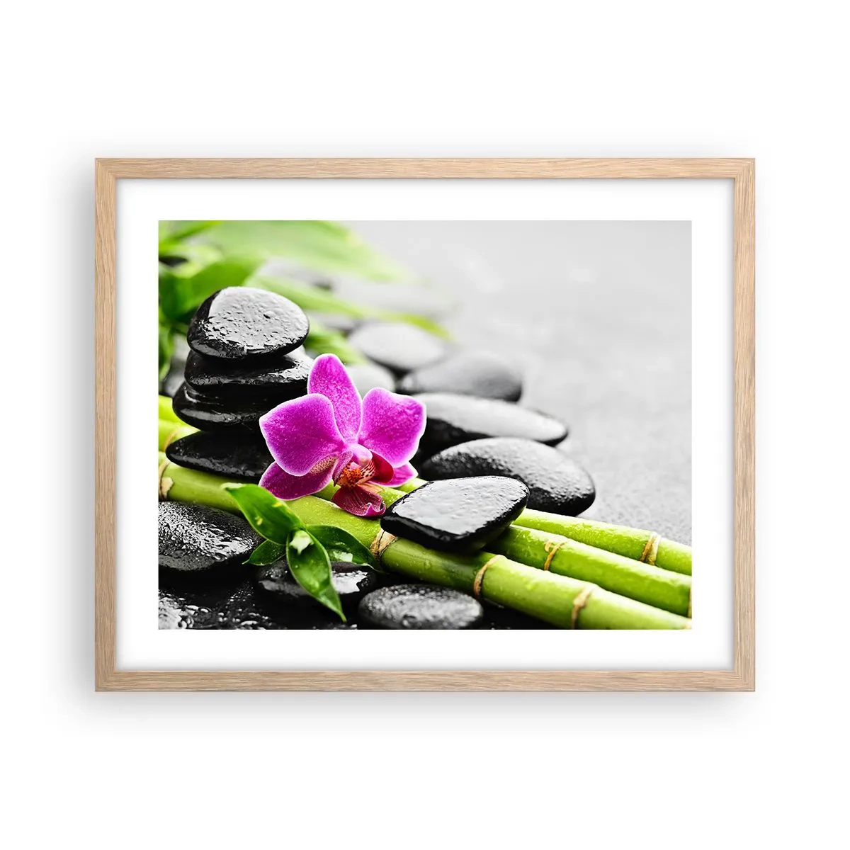 Een poster in een licht eiken lijst - In een vrede evenwicht - 50x40 cm