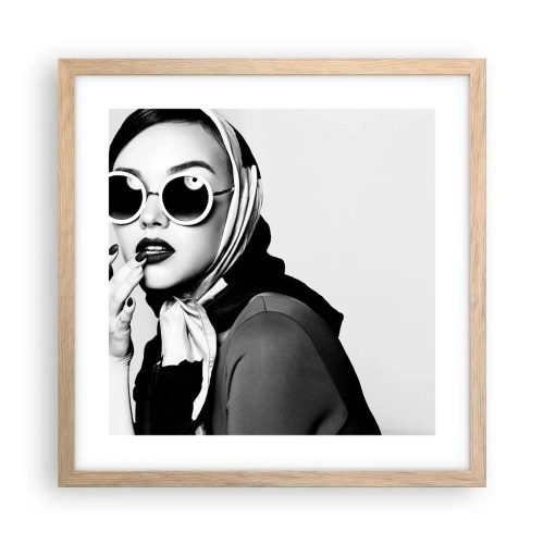 Een poster in een licht eiken lijst - Groeten uit de jaren 60 - 40x40 cm