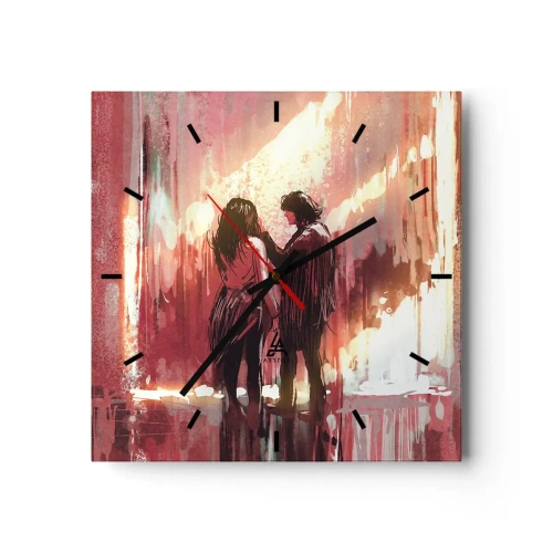 Wandklok - Klok - Het eeuwige schouwspel van de liefde - 30x30 cm