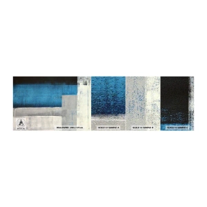 Fotobehang Monster Zelfklevend Deluxe Sticker - Een poëtische compositie van grijs en blauw - Abstractie, Deel, Schilderen - 100x30 cm