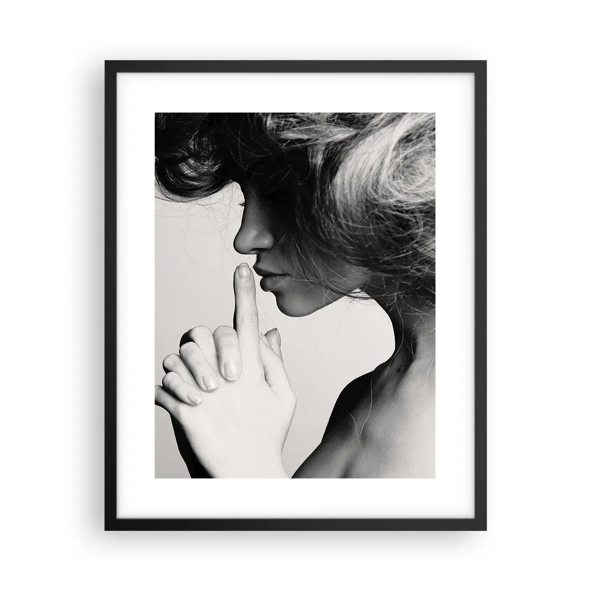 Poster in een zwarte lijst - Luisteren naar zichzelf - 40x50 cm