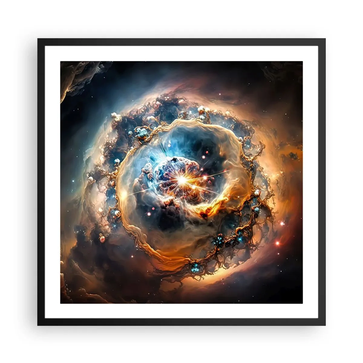 Poster in een zwarte lijst - Begin - 60x60 cm