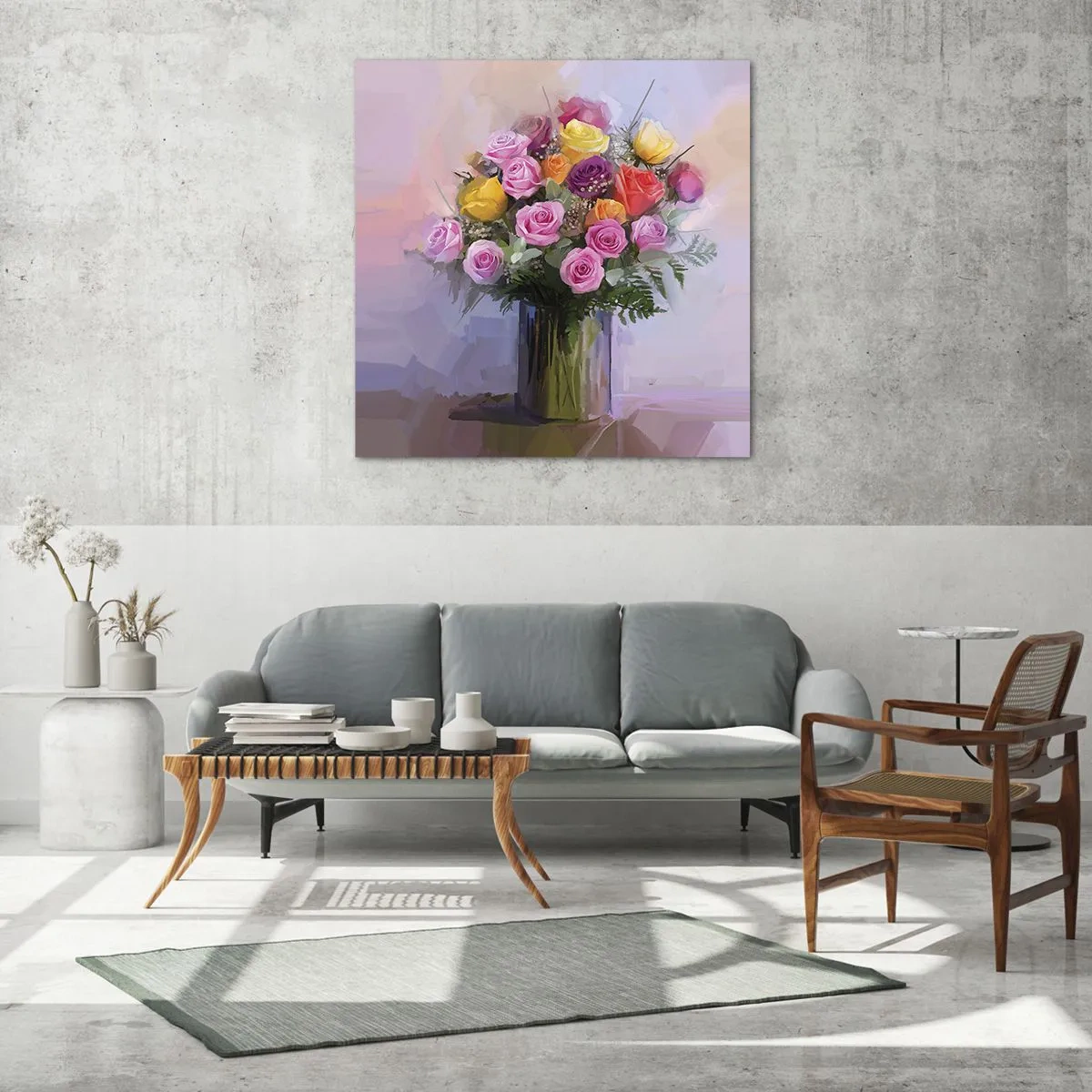 Schilderen op glas - Ingehouden schoonheid - 70x70 cm