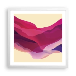 Poster in een witte lijst - Paarse golven - 50x50 cm