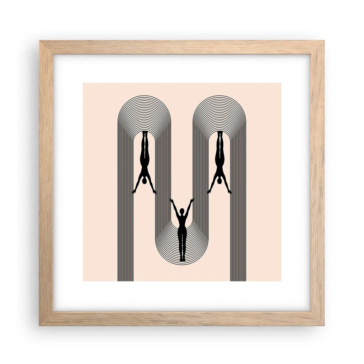 Een poster in een licht eiken lijst - Op zijn kop - 30x30 cm