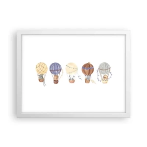 Poster in een witte lijst - Vrienden onderweg - 40x30 cm