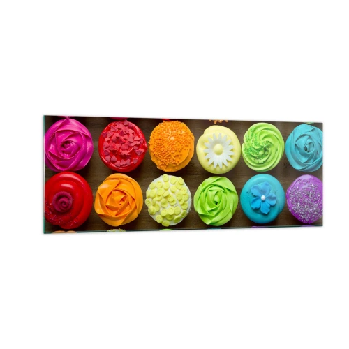 Schilderen op glas - Elk anders - allemaal lekker  - 140x50 cm