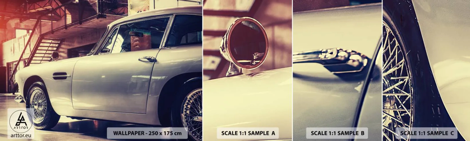 Fotobehang Monster Zelfklevend Deluxe Sticker - De klassiekers worden niet oud - Auto, Automobiel, Vintage - 100x30 cm