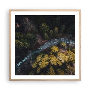 Een poster in een licht eiken lijst - Snel, sneller en sneller - 60x60 cm