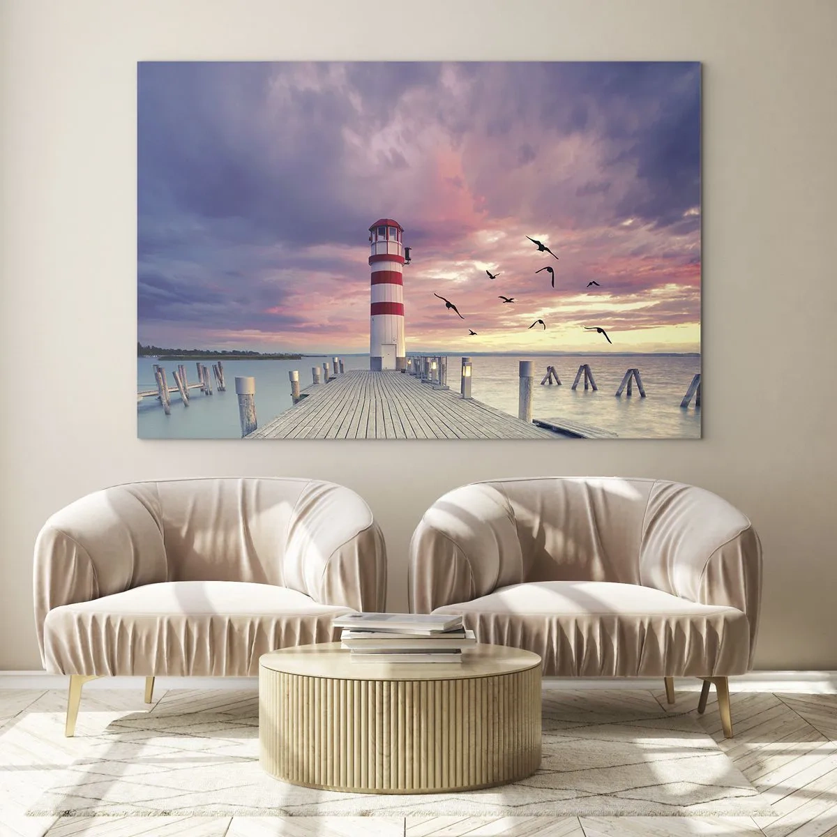 Schilderen op glas - Het is tijd naar de haven te gaan - 120x80 cm