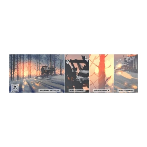 Fotobehang Staaltje Standard Eco - Alleen de zon kijkt hier naar binnen - Landschap, Boshuisje, Woud - 100x30 cm