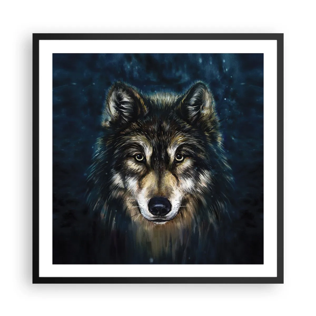 Poster in een zwarte lijst - Alfa? en omega - 60x60 cm