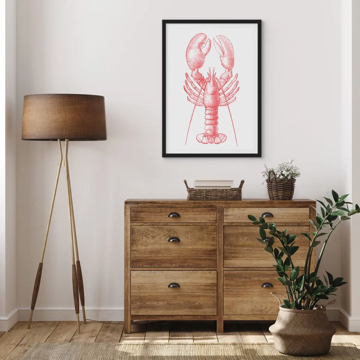 Poster in een zwarte lijst - Een kreeft waardig Homer - 40x50 cm