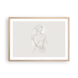 Een poster in een licht eiken lijst - Als een gevoelig instrument - 70x50 cm