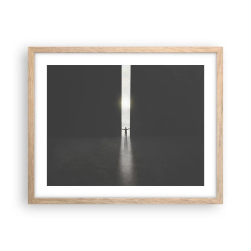 Een poster in een licht eiken lijst - Een stap naar een mooie toekomst - 50x40 cm