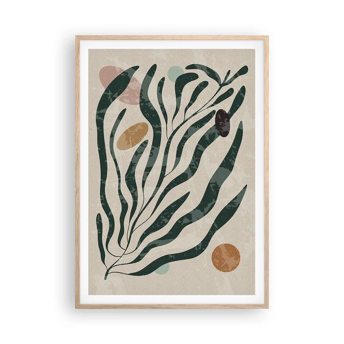 Een poster in een licht eiken lijst - Tussen het groen - 70x100 cm