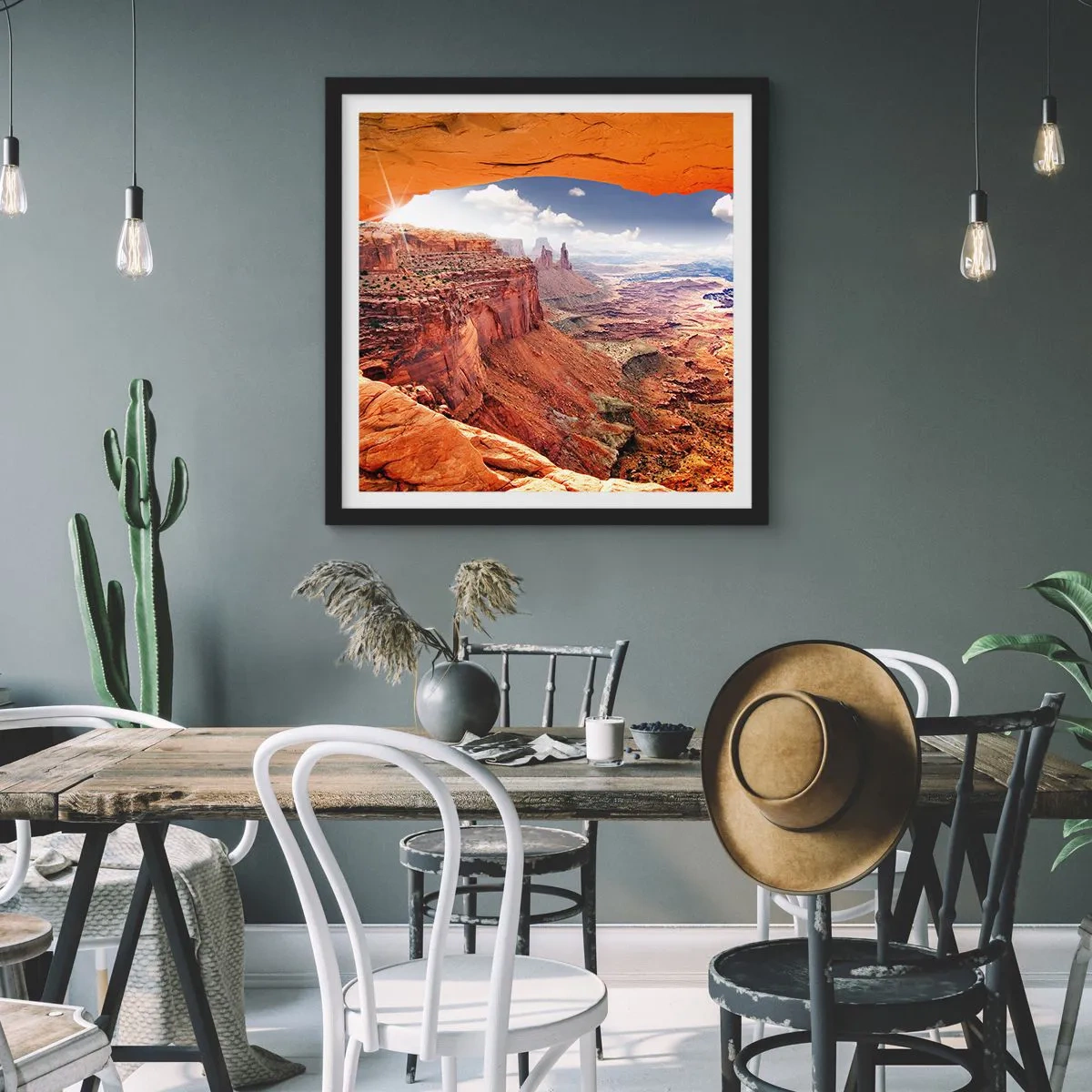 Poster in een zwarte lijst - Door de natuur zelf gebeeldhouwd - 40x40 cm