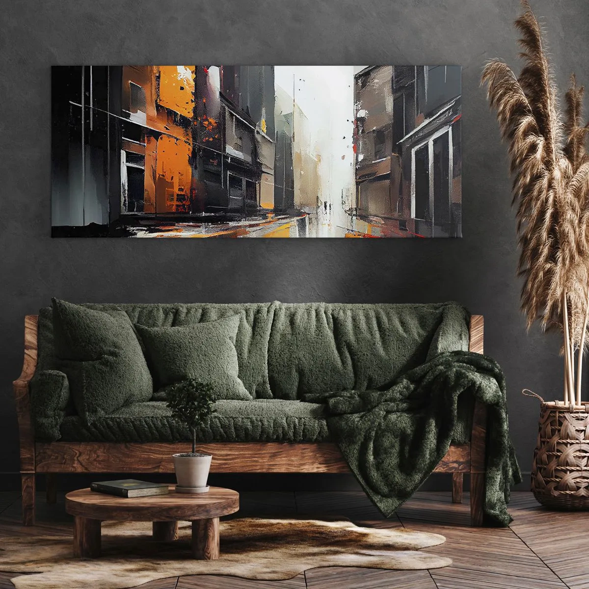 Schilderen op canvas - Regenachtige dag - 100x40 cm
