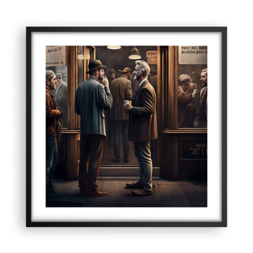 Poster in een zwarte lijst - Een goed moment van de dag - 50x50 cm