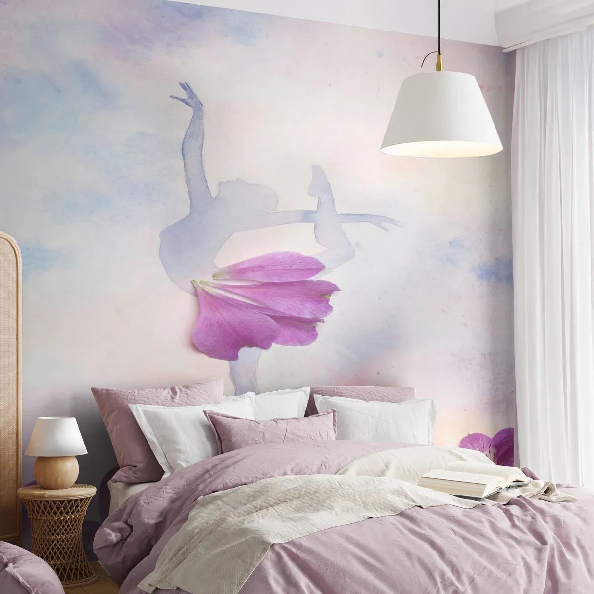 Fotobehang Standard Eco - Delicaat als een bloem - Abstractie, Ballerina, Dans - 500x350 cm