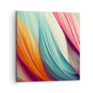 Schilderen op canvas - Regenboog geweven - 70x70 cm