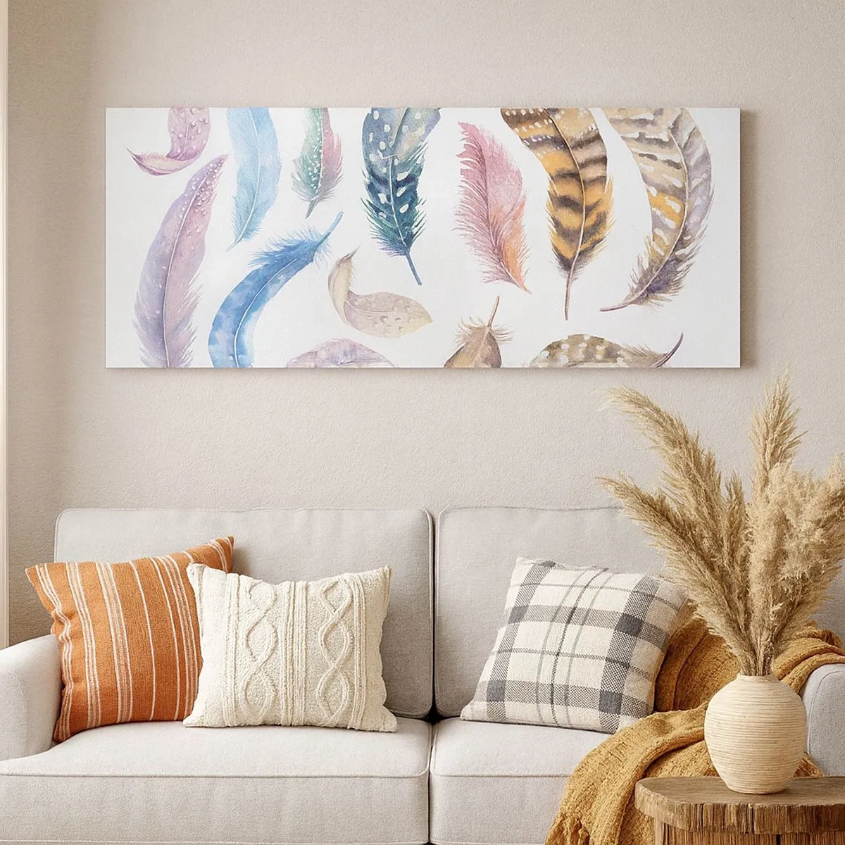 Schilderen op canvas - Licht, bont en veelkleurig - 100x40 cm