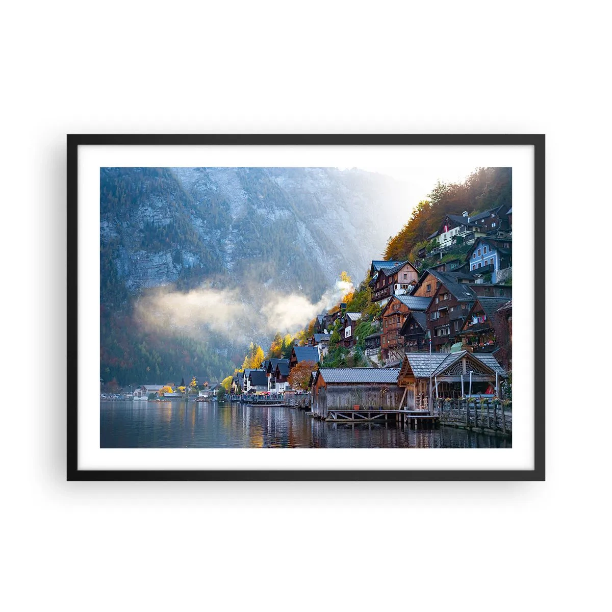 Poster in een zwarte lijst - Alpine sfeer - 70x50 cm
