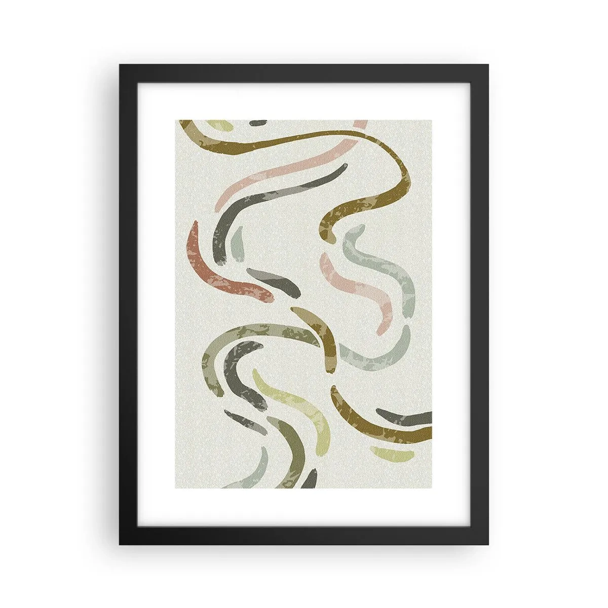 Poster in een zwarte lijst - Een vrolijke dans van abstractie - 30x40 cm