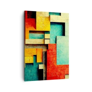Schilderen op canvas - Festival van rechte hoeken - 50x70 cm