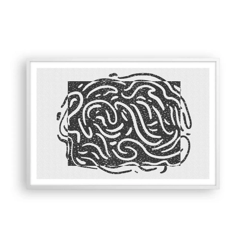 Poster in een witte lijst - Abstractie: vreugdedans - 91x61 cm