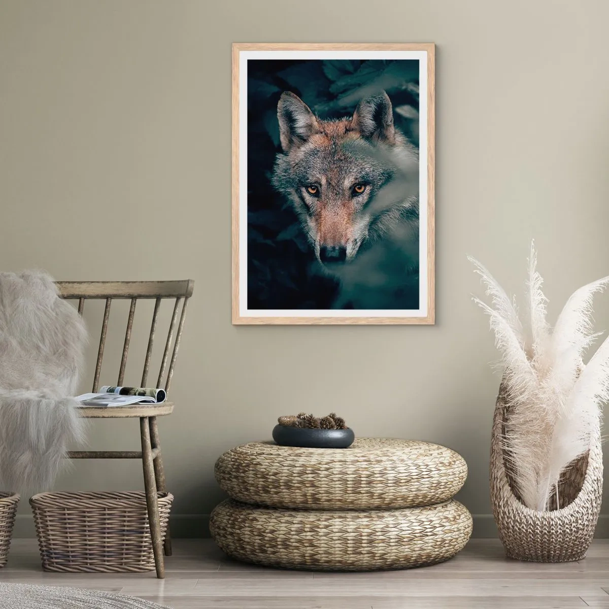 Een poster in een licht eiken lijst - Jager - 70x100 cm