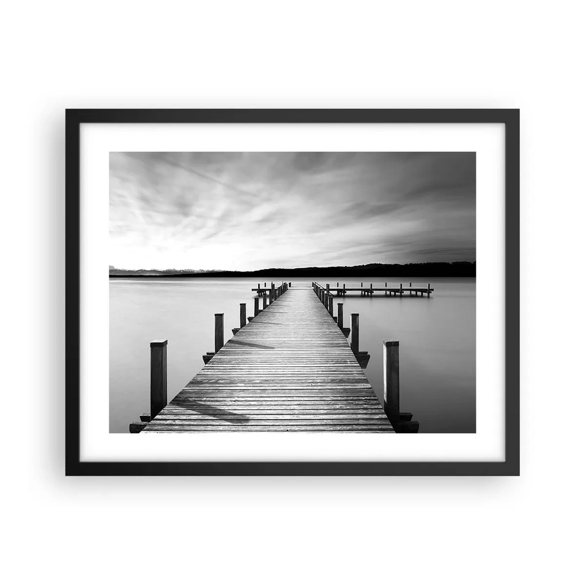 Poster in een zwarte lijst - Bij de waterput - vrede - 50x40 cm