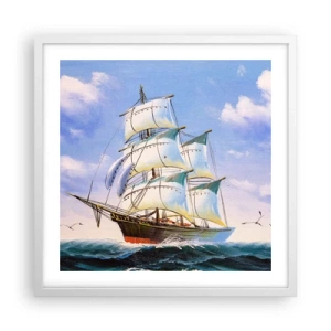 Poster in een witte lijst - Trots met de wind - 50x50 cm