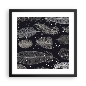 Poster in een zwarte lijst - Gevederde kant - 40x40 cm