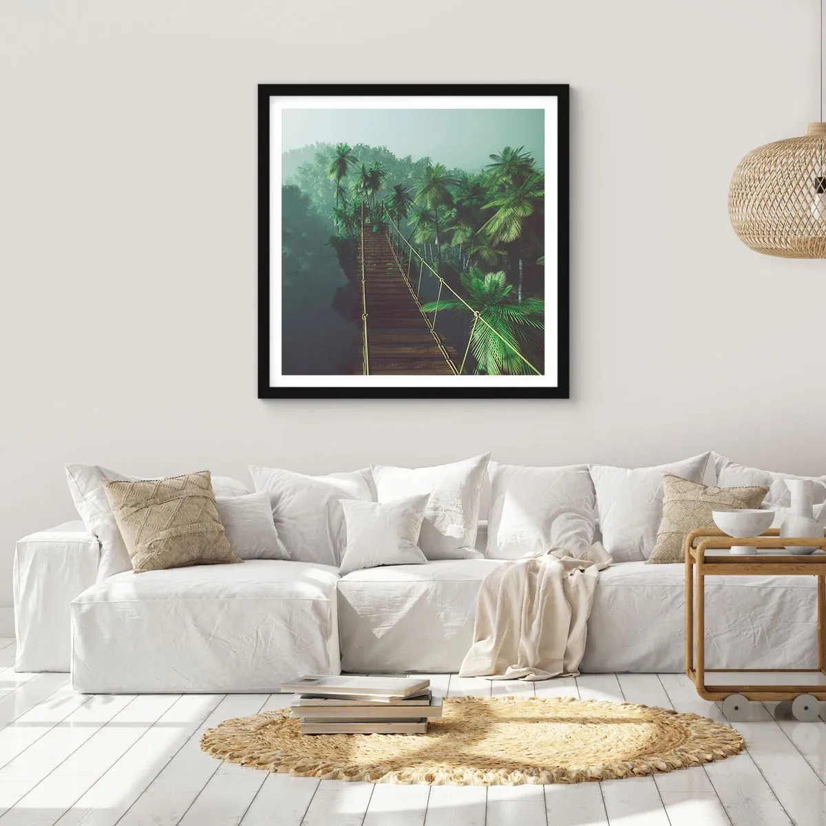 Poster in een zwarte lijst - Over de branding van groen - 60x60 cm