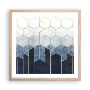 Een poster in een licht eiken lijst - Compositie in een gesyncopeerd ritme - 50x50 cm