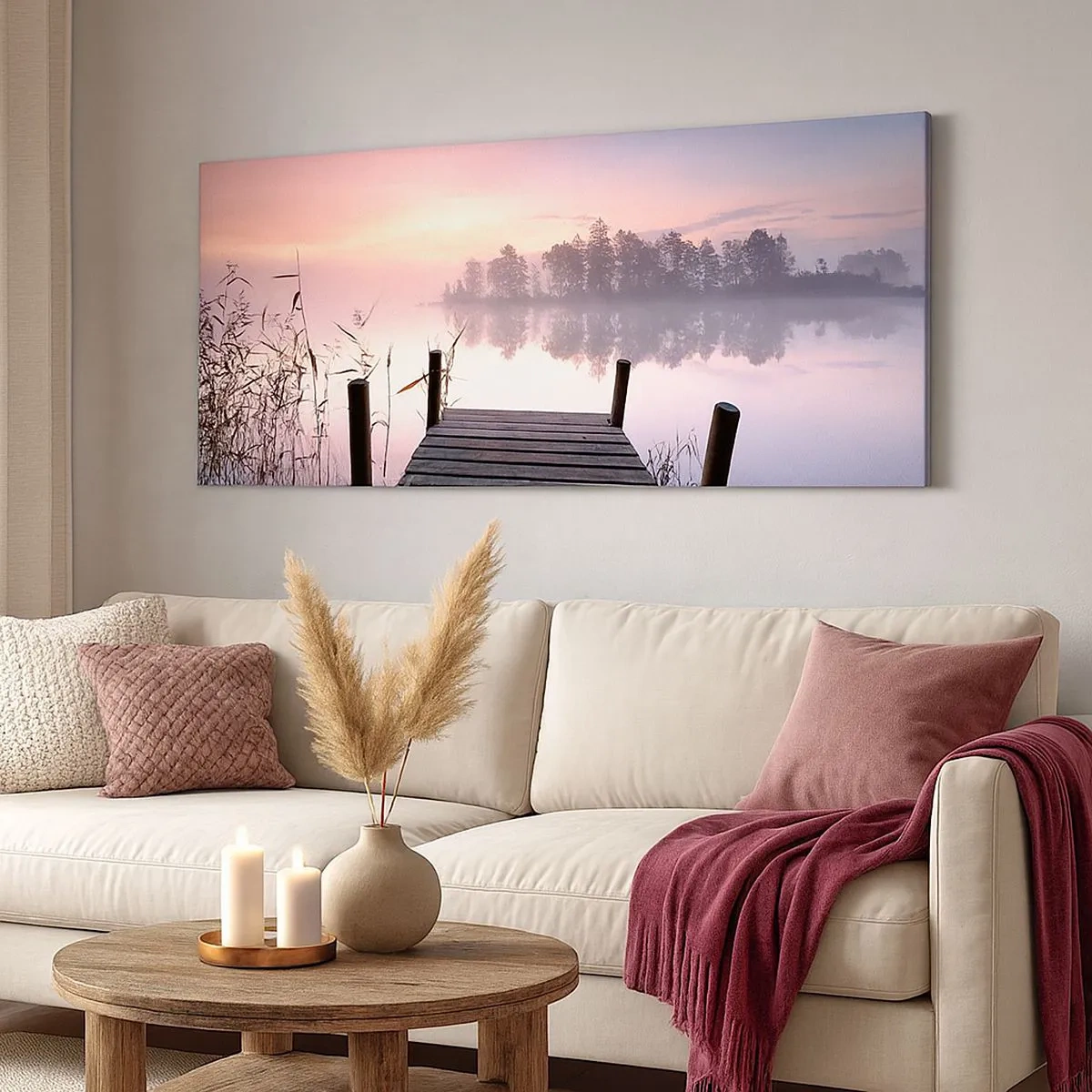 Schilderen op canvas - Van de lila mist... - 100x40 cm