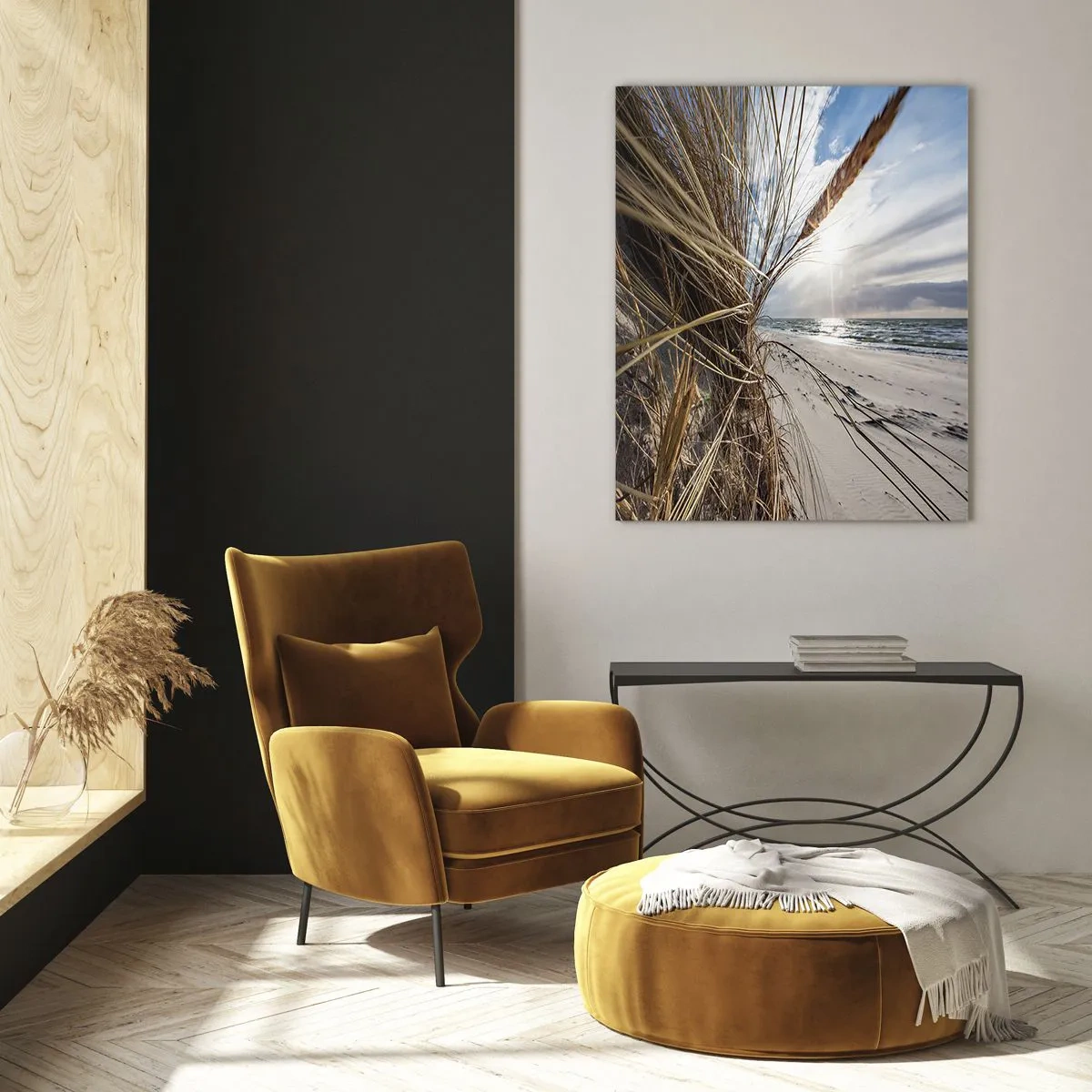 Schilderen op glas - Een ontmoeting van de elementen - 50x70 cm