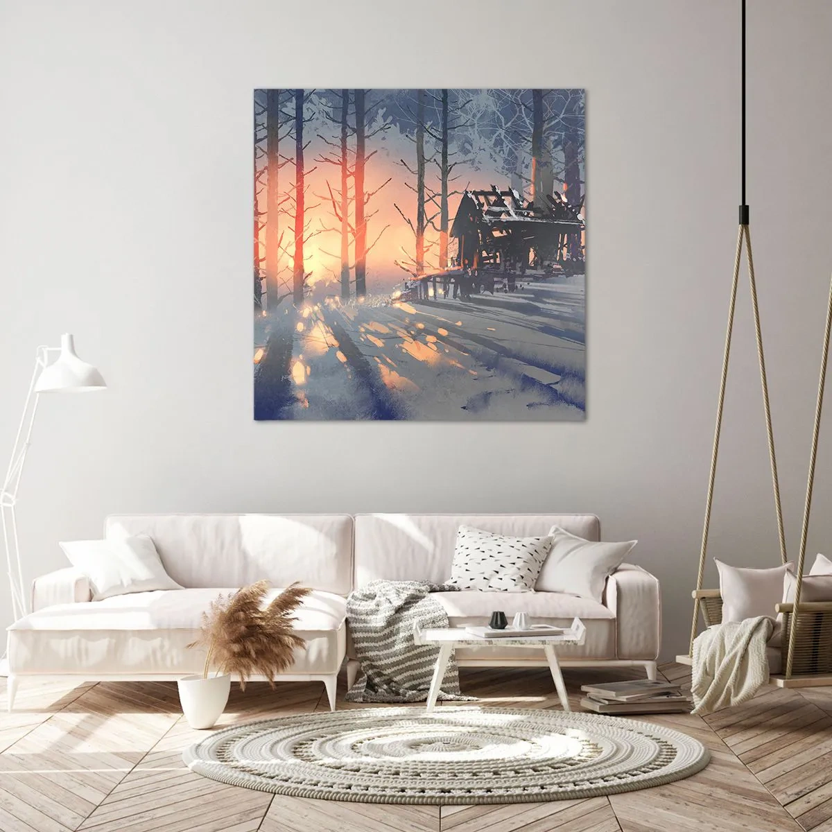 Schilderen op canvas - Alleen de zon kijkt hier naar binnen - 70x70 cm