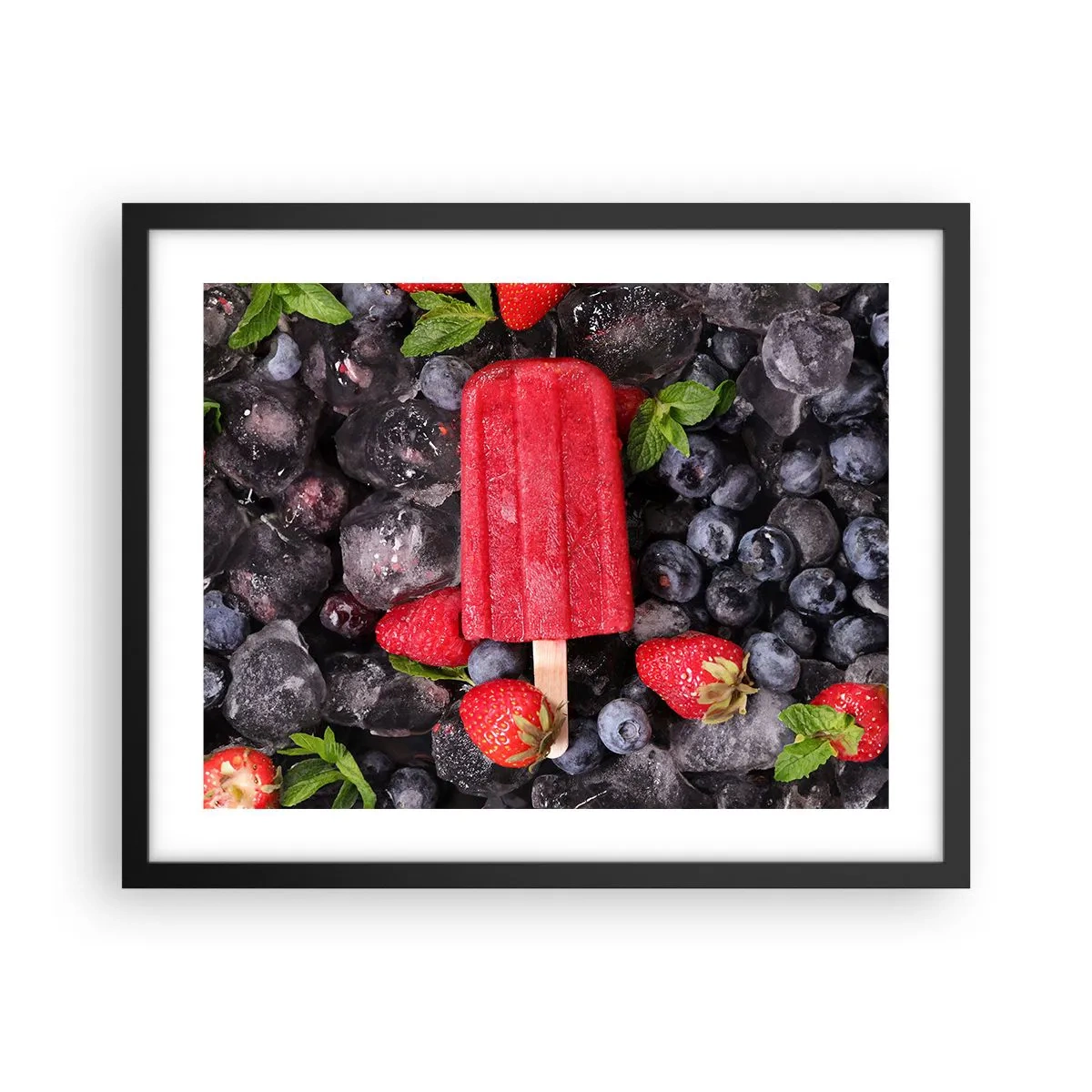 Poster in een zwarte lijst - De smaak van hete zomer - 50x40 cm