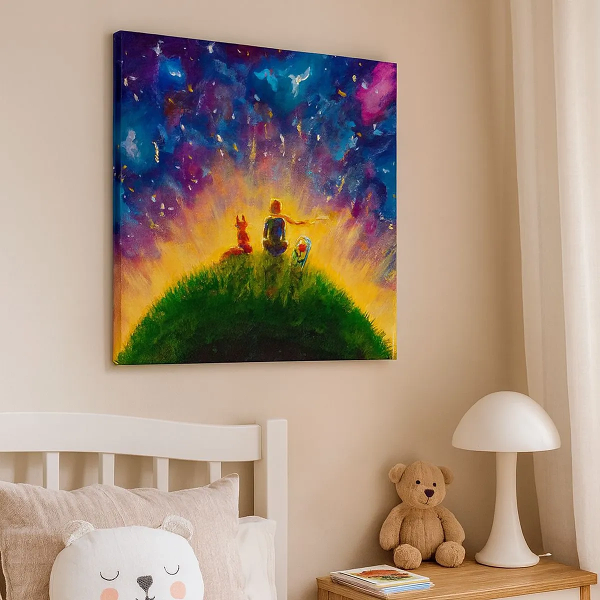 Schilderen op canvas - Liefde en vriendschap - de hele wereld - 30x30 cm