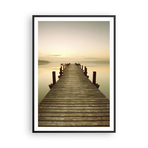 Poster in een zwarte lijst - Aanbreken van de dag, licht - 70x100 cm