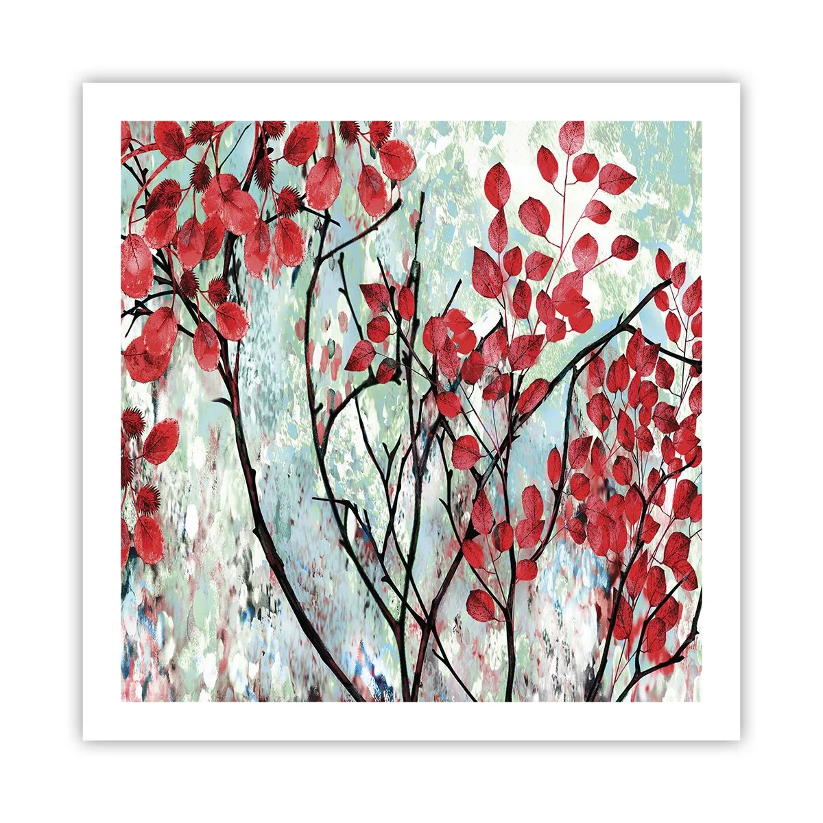 Poster - Boom in scharlaken - 60x60 cm