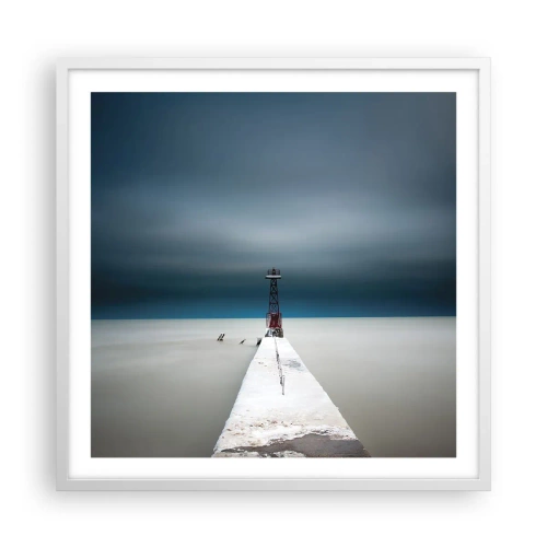 Poster in een witte lijst - Om de uitgestrektheid te ontmoeten - 60x60 cm